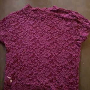Purple lace crop top.